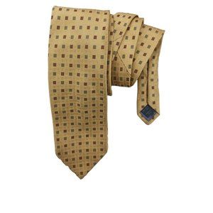JOOP! Yellow Geometric Silk Tie ITALY 62"/ 3.5" EC
